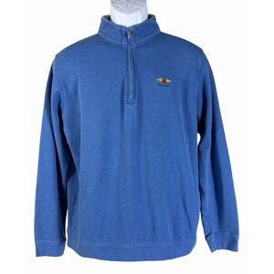 Peter Millar Quarter Zip Pullover Mens Large Blue Baltusrol Golf Club